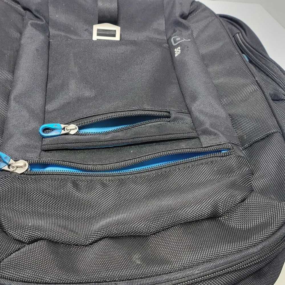 Sol Laptop Backpack Black‎ Tech Travel Bag with Trolley Sleeve